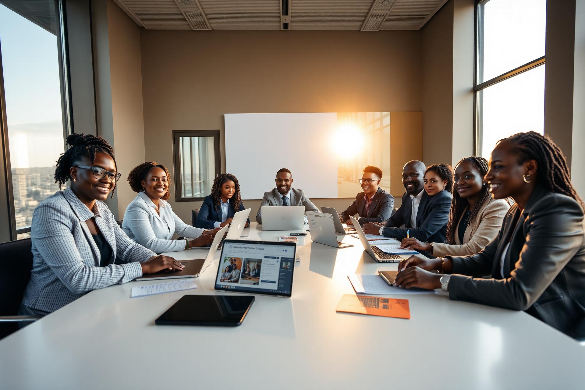 Brandcraft Zambia team collaborating in a Lusaka boardroom